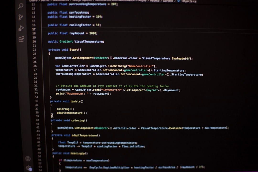 Programmeringskod i en textredigerare för mjukvaruutveckling.